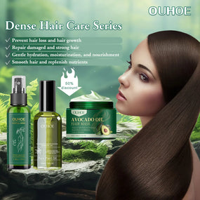 Ouhoe 100ml Ginseng Hair Growth Spray Repair Dry Frizzy Hair Oil Avocado Moisturize Hair Mask Nourish Scalp  Anti Hair Loss Mist