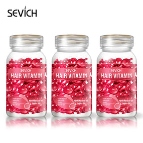 Sevich 3PCS/SET Hair Vitamin Keratin Capsule Set Repair Damaged Hair Serum for Dry Hair Nourishing Anti Hair Loss Moroccan Serum