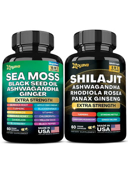 Seaweed 16-in-1, 19,445 Mg (60 Capsules) and Shilajit 8-in-1, 15,250 Mg (60 Capsules) Vitality Kit, 24 Ingredients