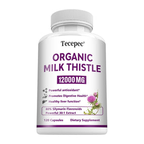 Milk Thistle Capsules - Liver Health, Cardiovascular Protection, Antioxidant Detox Support Promotes Digestive Health