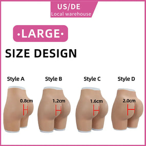 YUERUGOU Oversize Crossdresser Silicone Shape wear Realistic Hip pads and Butt Pads Flexible Hip Enhancer Panties for Drag Queen