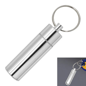 Keychain Medicine Box Portable Waterproof Elderly First Aid Pill Case Aluminum Alloy Health Care for Traveling Camping